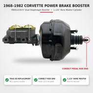 1968-1982 Corvette Power Brake Booster & 1.125" Master Cylinder