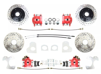 1978-88 G Body Front & Rear Brake Package, RED PC Calipers, D/S Rotors
