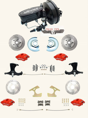 1963-66 Chevy C10 Stock Height, Five Lug, Drilled & Slotted Rotor for Front & Rear Conversion, Featuring Wilwood Calipers
