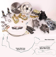 1964-1972 Chevelle  A Body Disc Brake Conversion Kit 9" Booster Drilled Rotors Line Kit