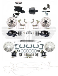 1955-68 Fullsize Chevy Impala, Bel Air Black Out Wilwood Front & Rear Disc Brake Kit & Lines
