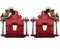 Red Powder Coated, Large Single Piston GM Calipers with Built-in Emergency Brake Mechanism