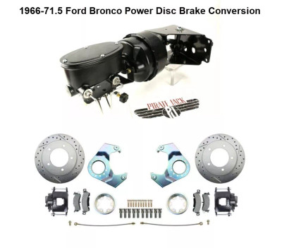 1966-71.5 Ford Bronco Power Disc Brake Conversion, Featuring Black Out Power Brakes & Black Powder Coated Calipers