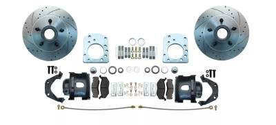1959-71 Dodge D100 Drum to Disc Brake Conversion Kit, Performance D/S Rotors & Black PC Calipers