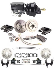 1970-74 Camaro Front & Rear Power Disc Brake Upgrade, Black Out Power Brake Booster & Master Cylinder, Adjustable Proportioning Valve, Disc/Disc