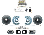 Front Disc Brake Conversion Kit  For V8 1965-1966 Ford Mustang, Featuring 4-Piston Calipers,  & Manual Dual Bowl Master Cylinder