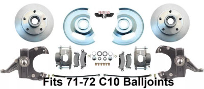 1971-72 C10 2.5" Drop Disc Brake Wheel Kit, Fits Factory Original Ball Joints