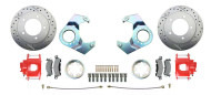 1976-86 CJ7 & TJ Wrangler Rubicon 5 Lug Front Disc Brake Package, Red PC Calipers