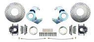 1976-86 CJ7 & TJ Wrangler Rubicon 5 Lug Front Disc Brake Package, Black PC Calipers