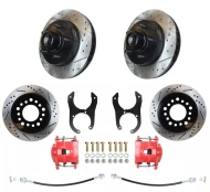 88-00 Chevy C1500 Front & Rear Disc Brake Conversion RED PC Calipers NON E Brake