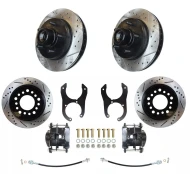 88-00 Chevy C1500 Front & Rear Disc Brake Conversion BLK PC Calipers NON E Brake