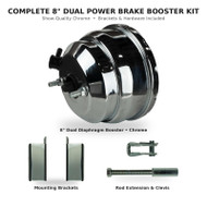 1955–57 Chevy Chrome 8" Dual Power Brake Booster Kit | Tri-Five
