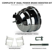 1958–70 Impala Chrome 8" Dual Power Brake Booster Kit | B-Body