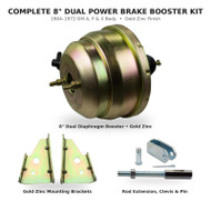 8" Dual Gold Zinc Power Brake Booster Kit | 1964–72 GM A F X Body