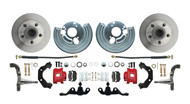 DBK6272A-40-R - 1962-1972 Mopar A Body Small Bolt Pattern Standard Disc Brake Conversion Kit w/ Powder Coated Red Calipers