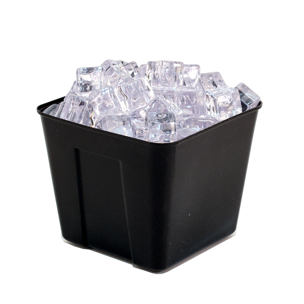 Square Hotel Ice Bucket 3 Qt. Black, No Lid, 36/Case