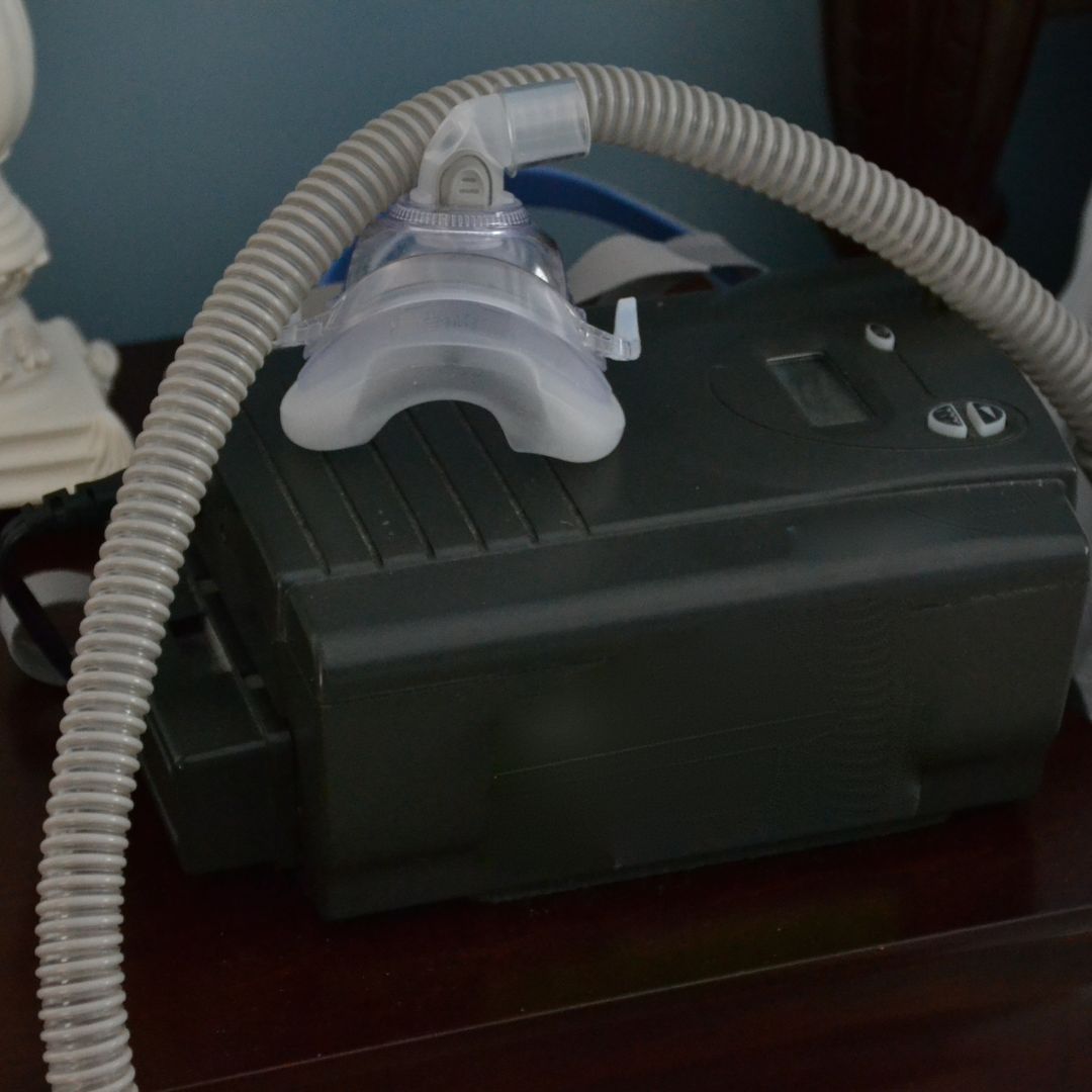 CPAP Machine and Mask bedside