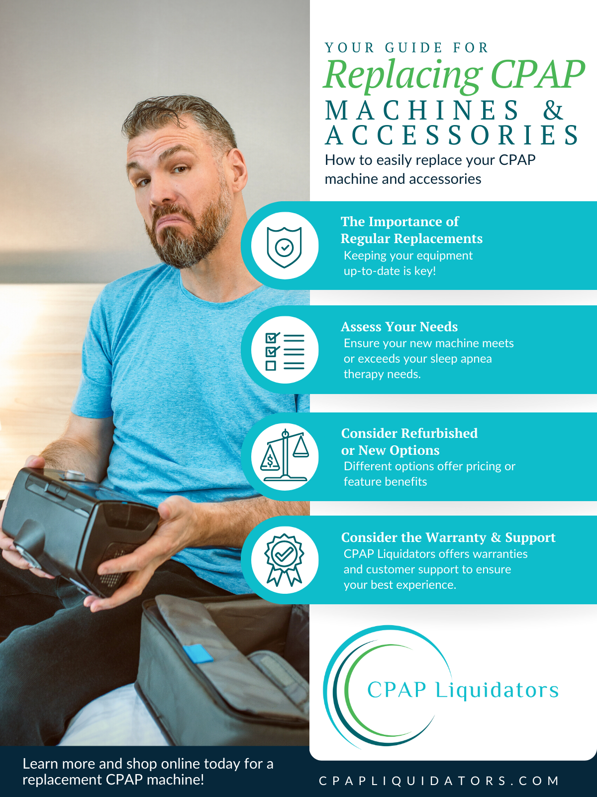 Your Guide for Replacing CPAP Machines & Accessories - Infographic
