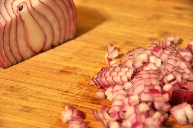 diced red onions