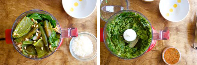 blend jalapeno and ingredients in food processor