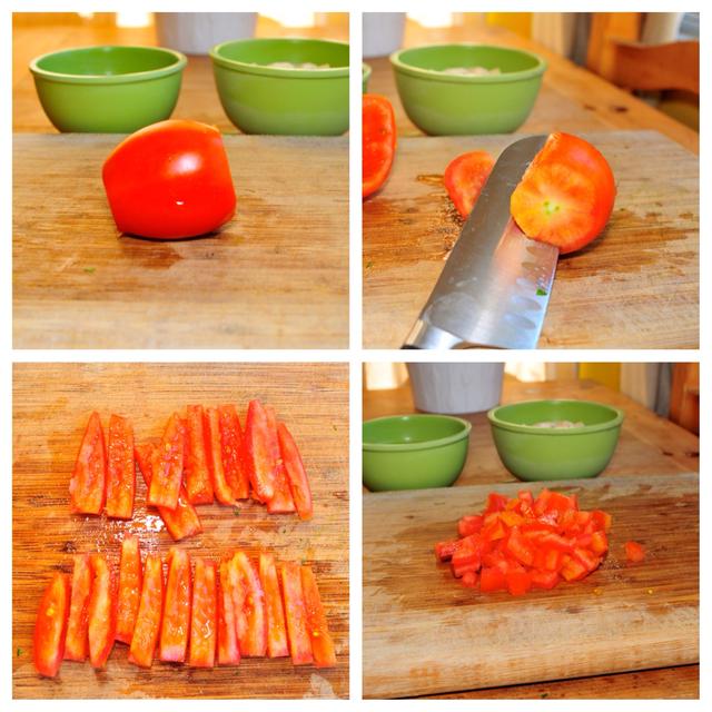 diced deseeded tomatoes