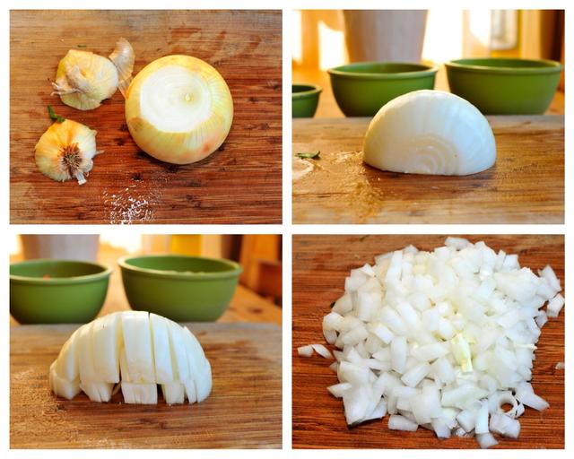 how to dice a white onion