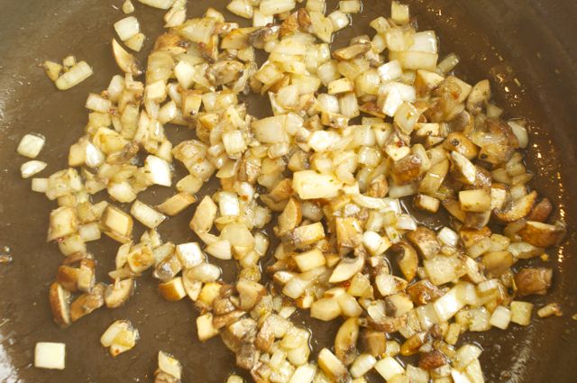 saute onions and mushrooms with all natural mexican seasonings