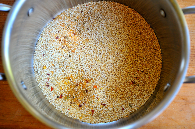 cook quinoa in a large cooking pot