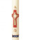 Diamond Cross Red & Gold Design (Suitable for 2 1/2" - 3" Candles) PLEASE NOTE DATES ARE EITHER SIDE OF CROSS NOT ON A DATE STRAP