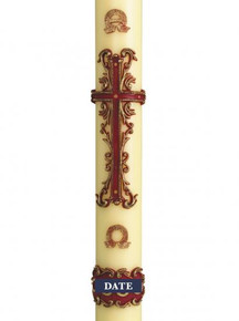 Ornate Cross Design (Suitable for 2 1/2" - 3" Candles)
CODE: WR01H
This design can be ordered with a 2 1/2"  or above diameter paschal candle.

Price:£39.96