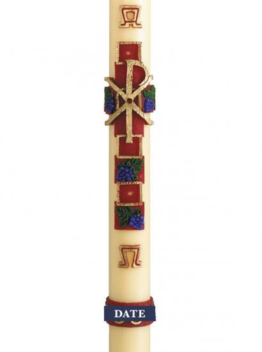 Cross with Grapes Design (Suitable for 2" Candles)
CODE: WR01V
This design can be ordered with a 2"  or above diameter paschal candle.

Price:£44.35