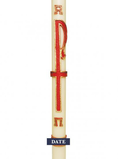Simple PX in Red & Gold Design (Suitable for 2" Candles)
CODE: WR01Y
This design can be ordered with a 2" or above diameter paschal candle.

Price:£29.95