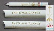 9 x 7/8 Baptismal Candles (pillow pack Individually) Pack of 20