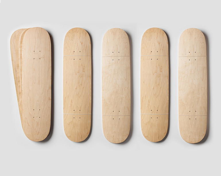 Five sets of Street Deck-shaped maple veneer 7-layer sets