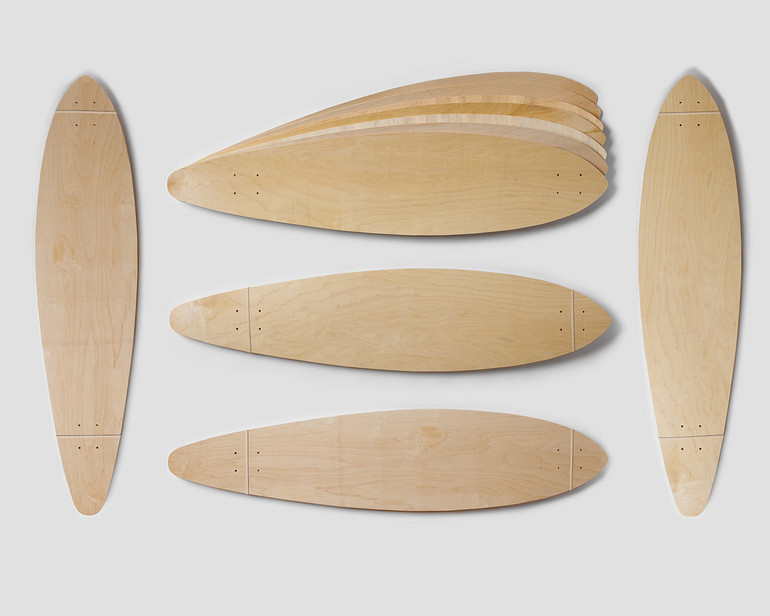 Five sets of Pintail-shaped maple veneer 7-layer set