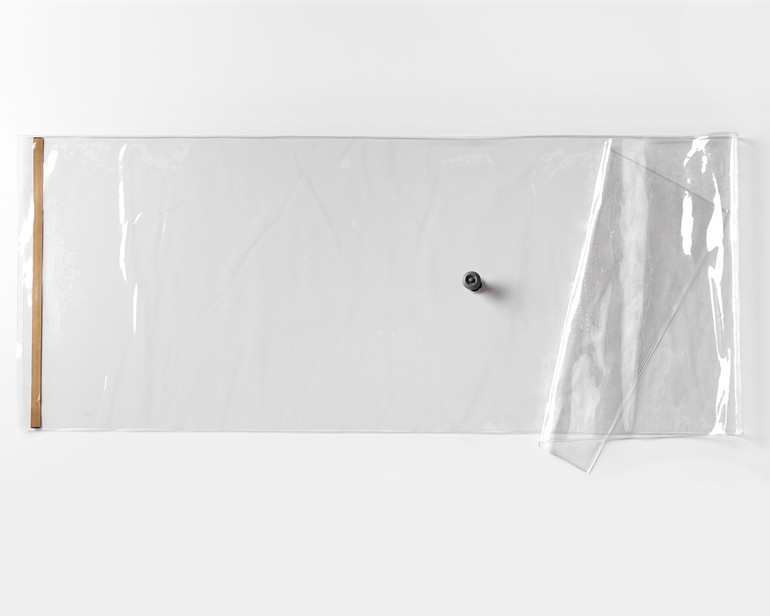 Thin Air Press vacuum bag with one-way valve and seal attached. 20x70" bag pictured.