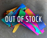 TEMPORARILY OUT OF STOCK | All irregular shapes, this box of off cut pieces of dye-infused maple veneer is suitable for very small projects.