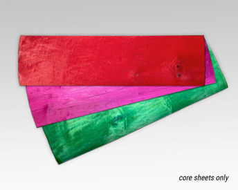These sheets are core grade and are discounted by $2.00. They are imperfect and may be wavy, contain knots, splits, checks and can have interesting striations of color throughout. Intended to be used as internal sheets. 
