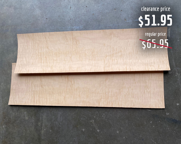 PLEASE CALL TO ORDER | Limited special sheets of curly, rotary cut long grain Maple veneer!