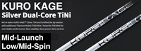 Mitsubishi Kuro Kage Silver Dual-Core TiNi: Mid-Launch & Mid/Low-Spin Custom Golf Shaft FREE Factory Adapter Tip!!!