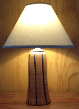 Lamp-Brown Stripe/Shino Glaze-Mem. Day Sale Special-FREE SHIPPING!-Harp is included but No Shade