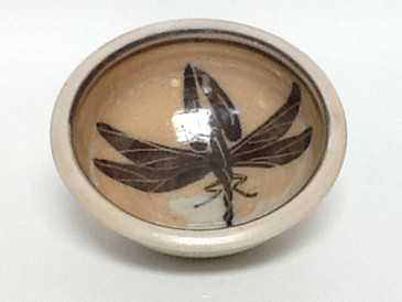 Cereal/Soup Bowl-Neolithic Shape-6.5 diameter-Blue Dragon Fly Pattern