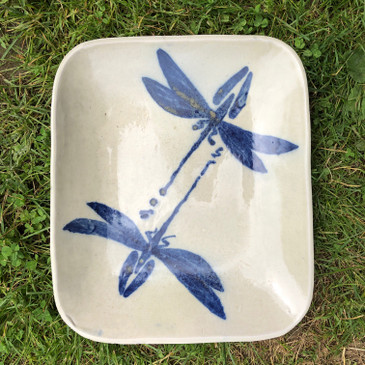 Square Platter with Dragon Fly Pattern 