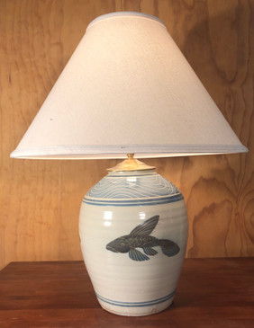 *Lamp- Classic Fish on Ginger Jar -Mem. Day Sale Special-FREE SHIPPING!-Harp is included but No Shade