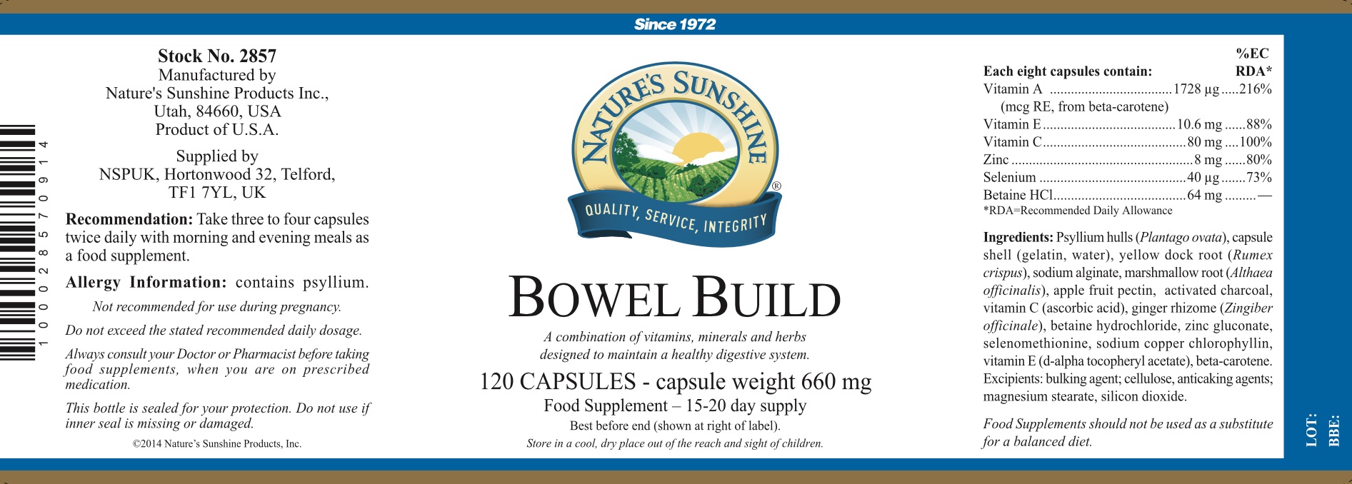 Body and Mind Studio® Nature's Sunshine Bowel Build (120 Capsules)