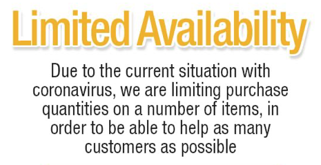 Limited Availability Due To Coronavirus Limited Availability Due To Coronavirus