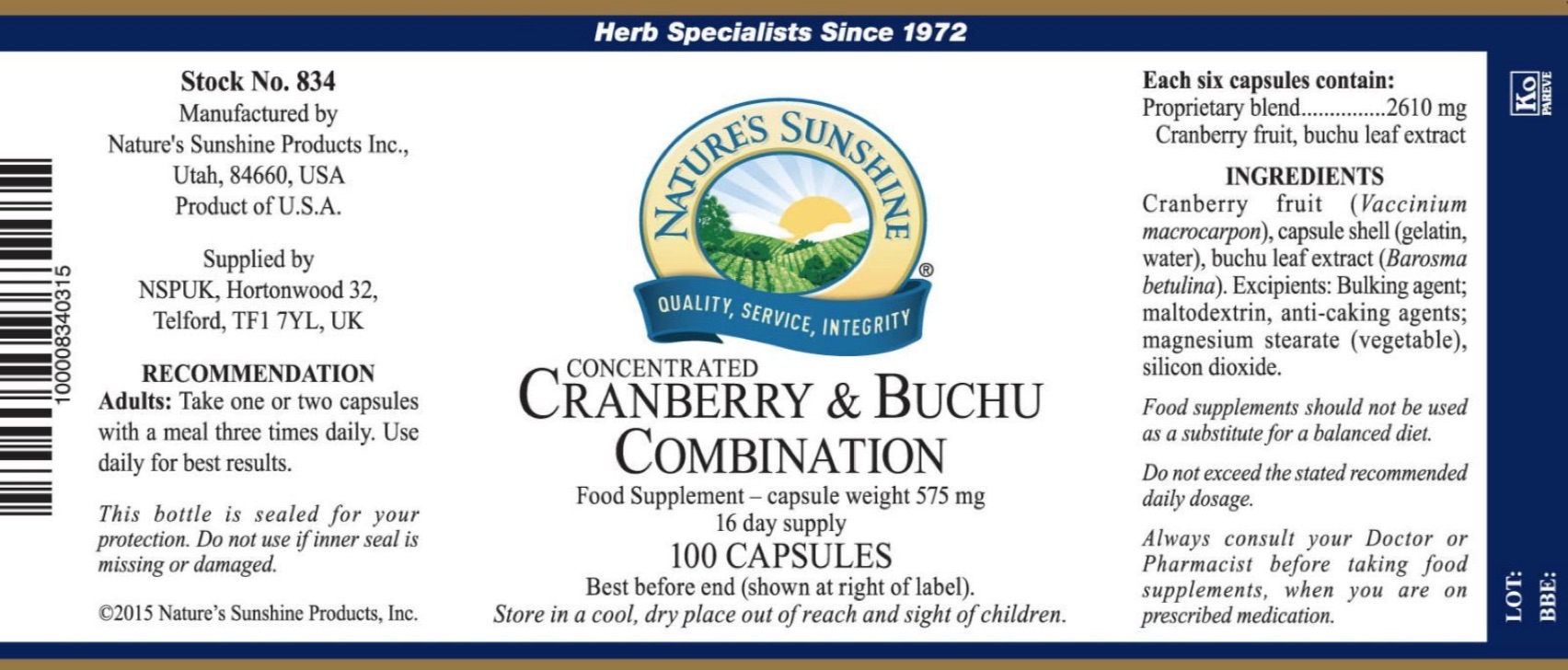  Body and Mind Studio International® Nature's Sunshine Cranberry