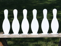 15" Bowling Pin K'Over Targets - 6 Pc. Set 3/8" Thick AR500 - Free Shipping