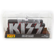 KISS Christmas Ornament - Hand-Crafted Glass Silver Logo (Sealed)
