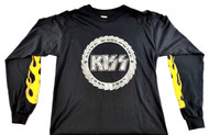 KISS T-Shirt - Alive Worldwide, Longsleeve Flames (Size L)